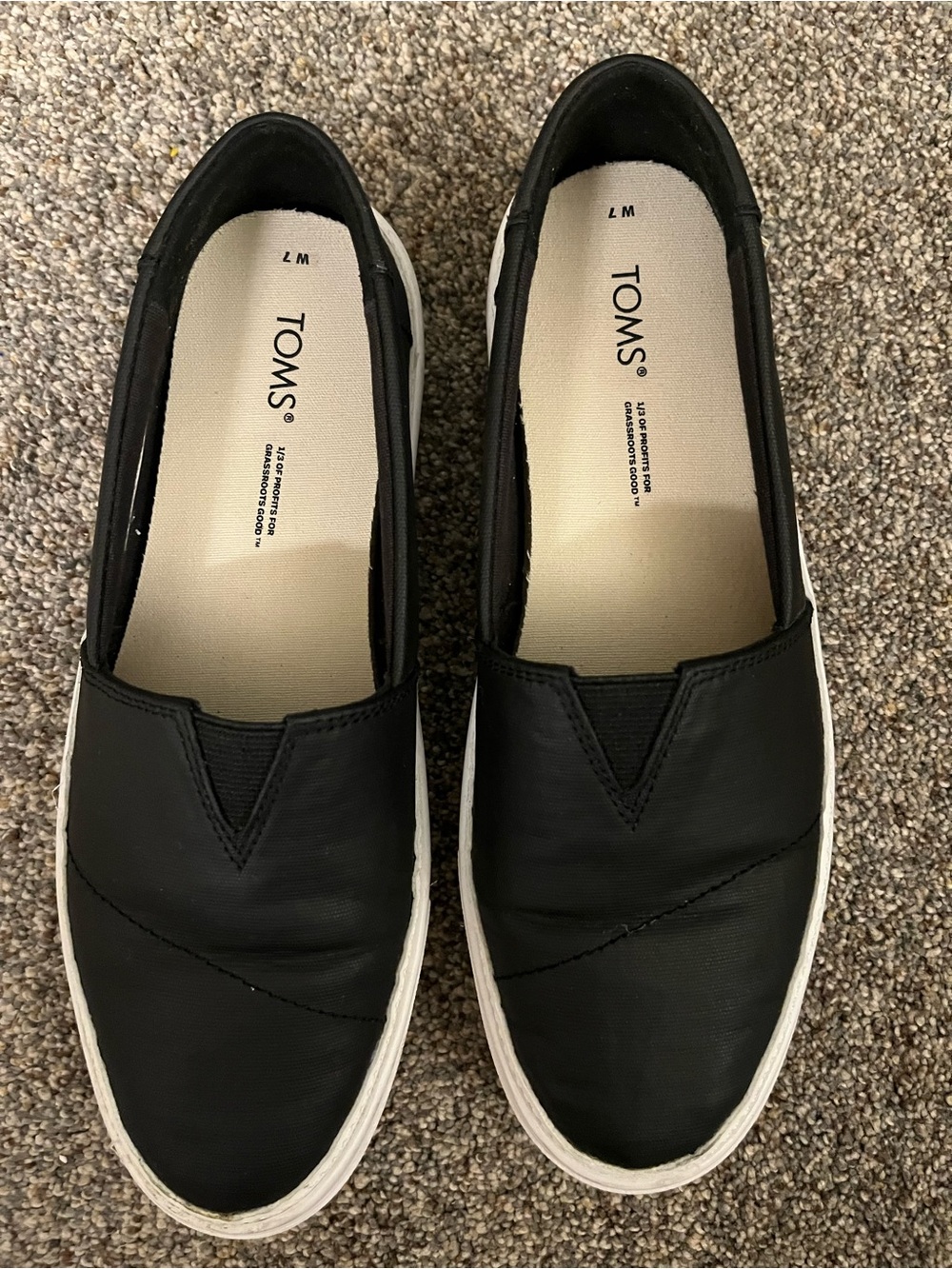 TOMS Black Slip-On Sneakers - Women's Casual Shoes